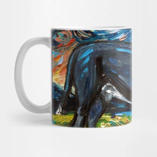 Black and White Bull Terrier Starry Night Mug